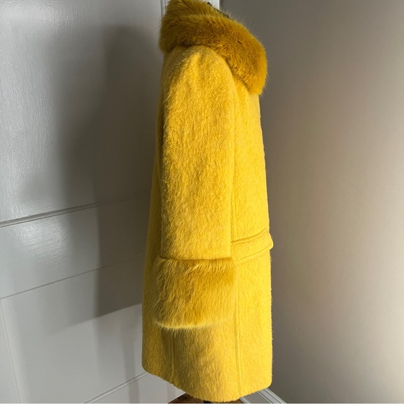 Kate Spade Fluffy Wool Faux Fur Trim Coat - Picture 3 of 7